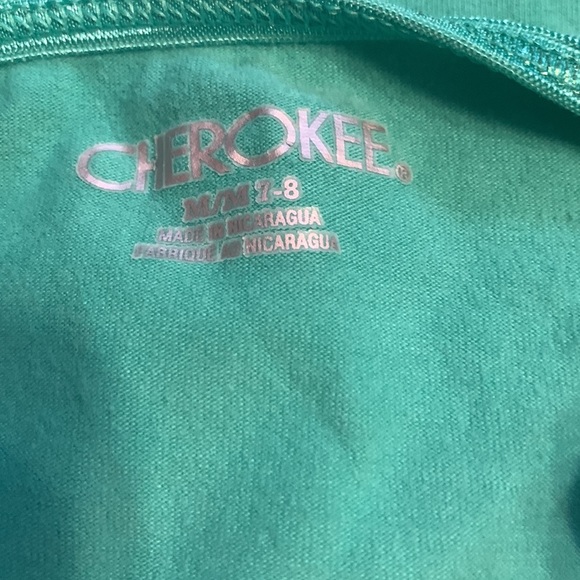 Bundle of 2 girls Cherokee adjustable spaghetti strap tanks cantaloupe & teal - Picture 7 of 10